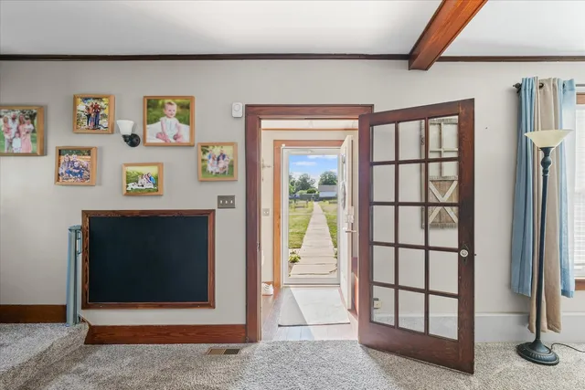 a view of an entryway with hardwood