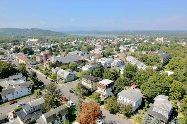 an aerial view of multiple house