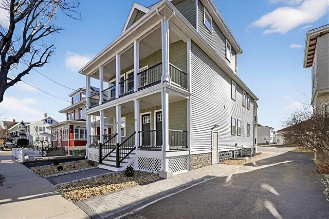 a front view of a building