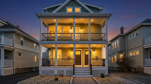 a front view of a multi story residential apartment building