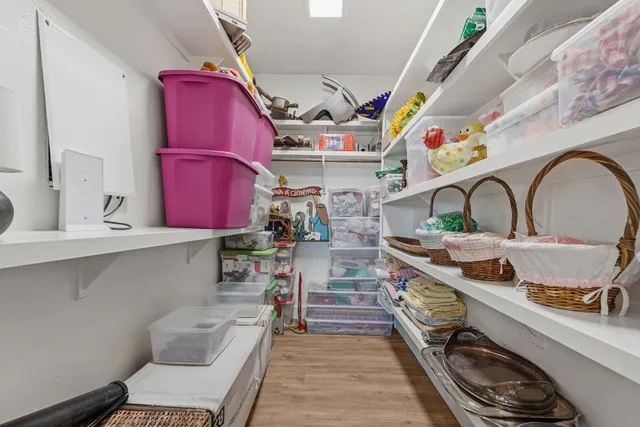 a bed room with a bed and a walk in closet