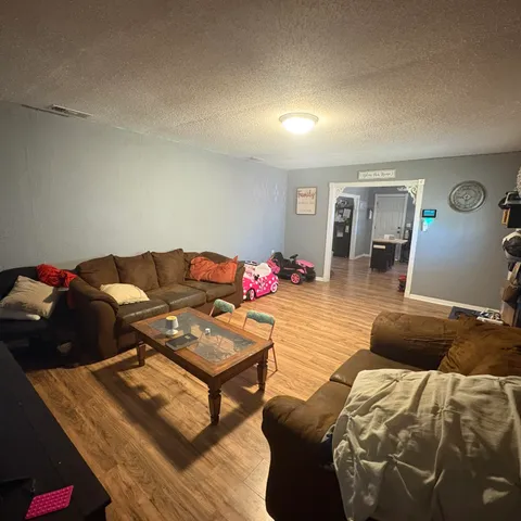 a living room with furniture