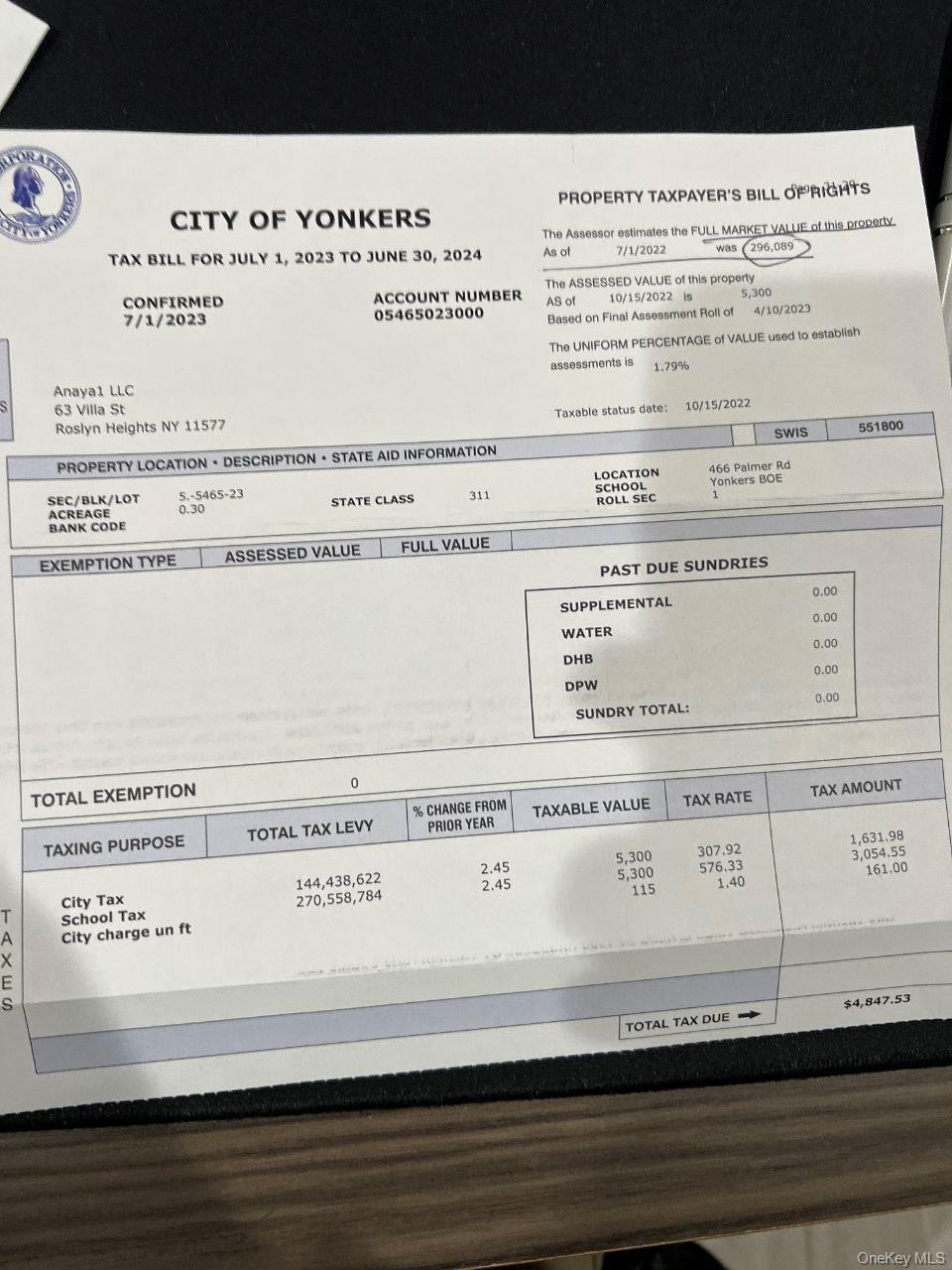 466 Palmer Road Yonkers, NY 10701 - Photo 11 of 11 View of related financial document