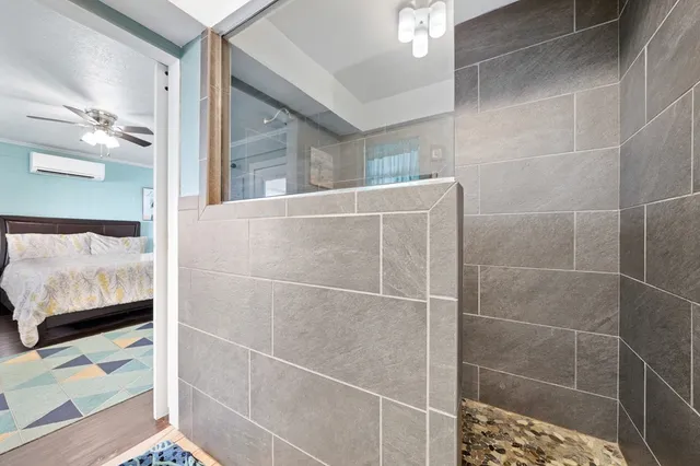 a bathroom with a shower