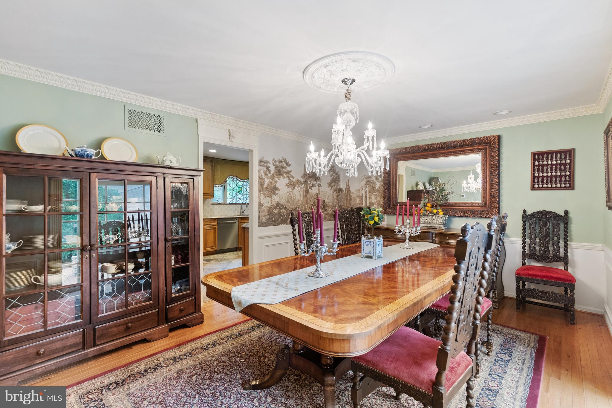 8751 Brook Road McLean, VA 22102 - Photo 15 of 103 a living room with furniture a chandelier and pool table