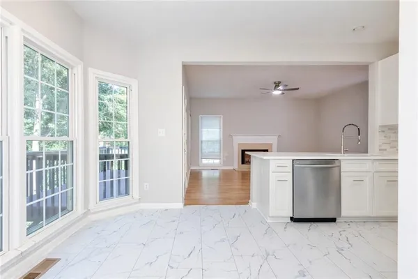 a view interior of kitchen and stove