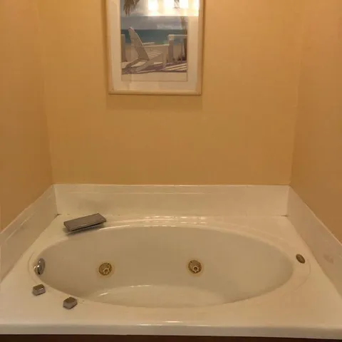 a bathroom with a tub