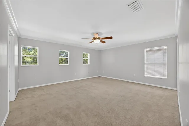 a view of a room with racks on the wall