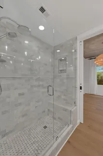 a bathroom with a shower