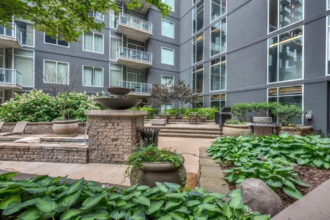 a view of a garden with potted plants