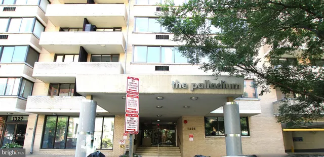 a view of a building with street view