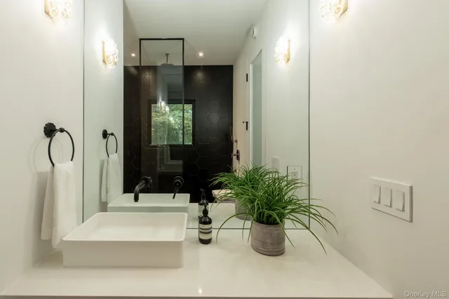 a view of staircase with large window