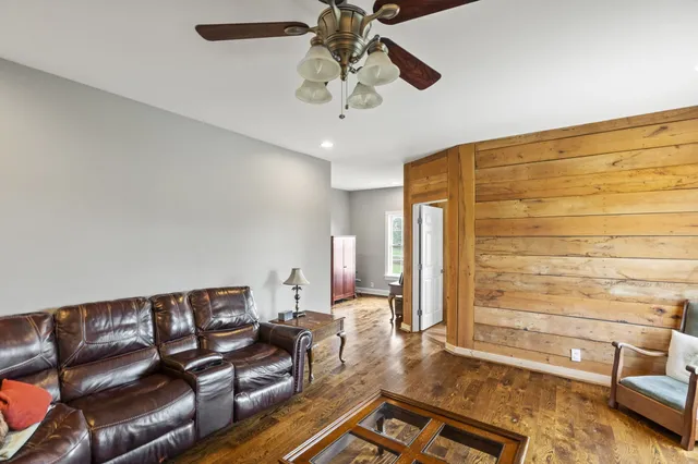 a view of a golf course with a garden