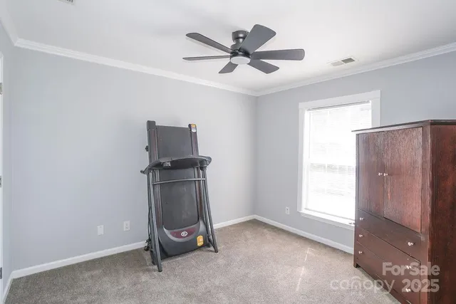 a room with window and closet
