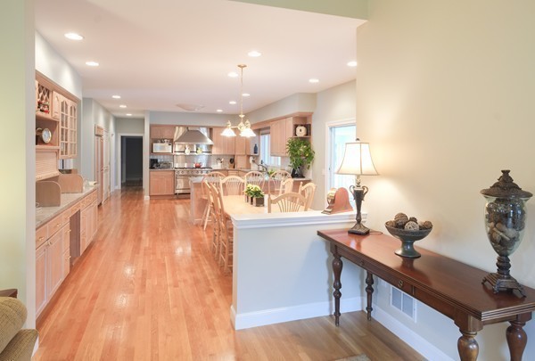 45 York Road Wayland, MA 01778 - Photo 13 of 30 a view of a dining hall with furniture and wooden floor