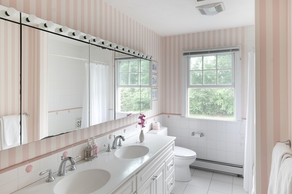 45 York Road Wayland, MA 01778 - Photo 20 of 30 a bathroom with a granite countertop sink toilet and shower