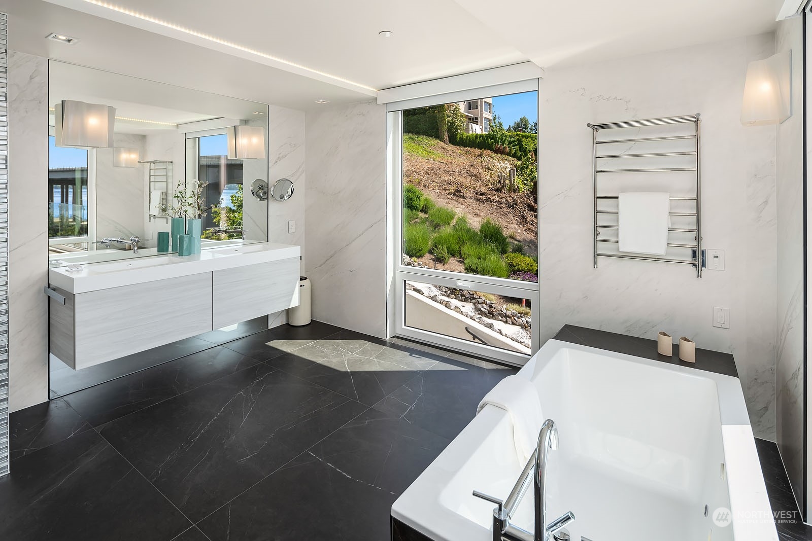 3225 Evergreen Point Road Medina, WA 98039 - Photo 21 of 34 a view of a large kitchen with a window