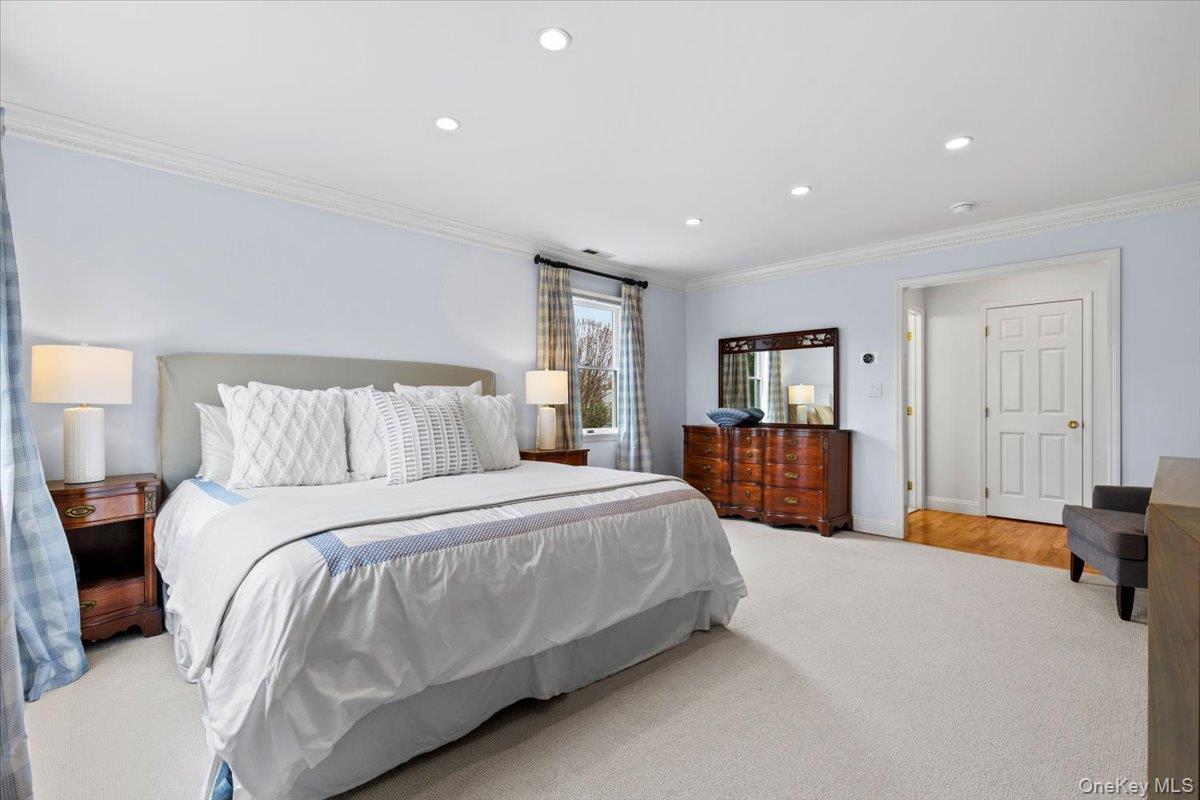76 Davis Avenue Rye, NY 10580 - Photo 20 of 39 Gracious primary bedroom suite- complete with two walk-in closets, full bath with dual vanity and separate linen closet