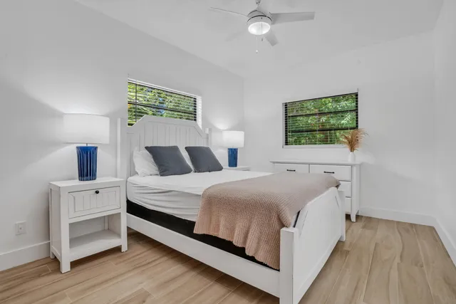 a bedroom with a large bed and bedroom