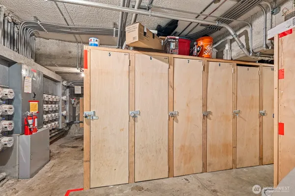 a view of storage and utility room