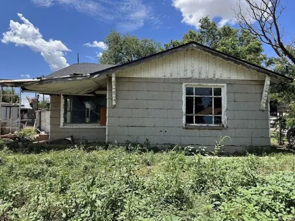 a front view of a house with plants