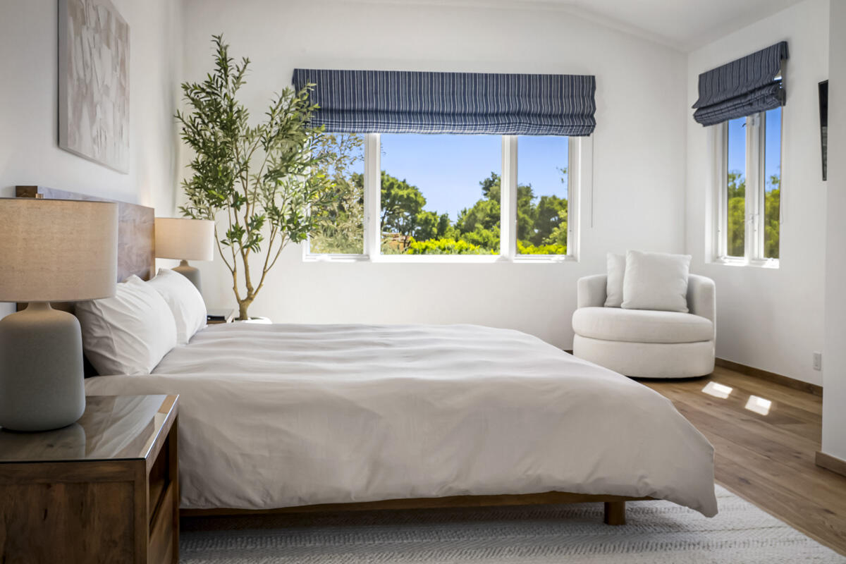 1190 Garden Lane Montecito, CA 93108 - Photo 26 of 43 a bedroom with two beds and a large window