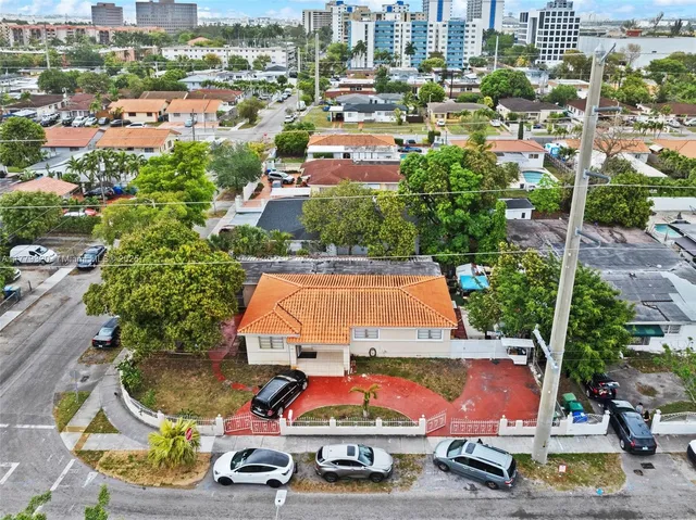 an aerial view of a city