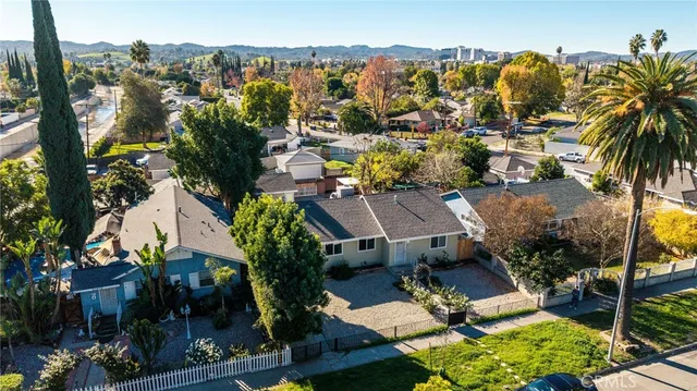 an aerial view of multiple house