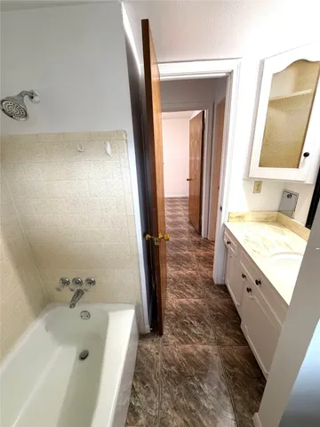 a view of backyard with green space