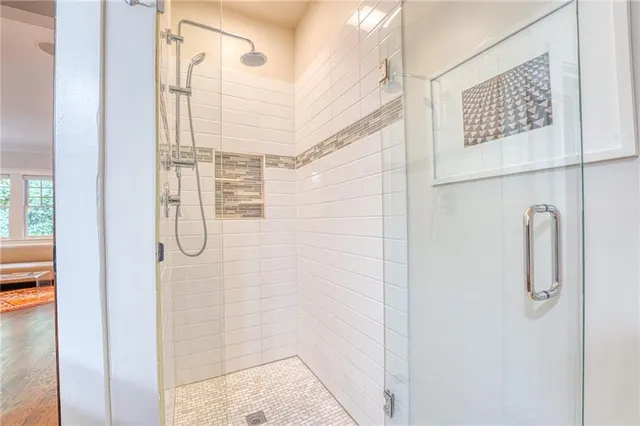 a bathroom with a shower