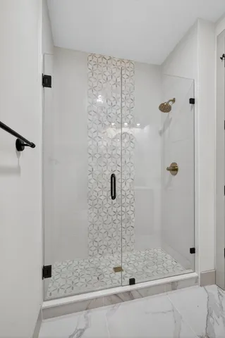 a bathroom with a shower