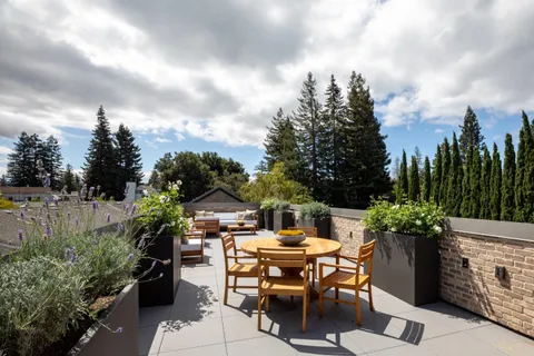 a terrace view with sitting space