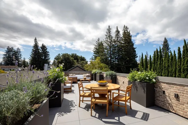 a terrace view with sitting space