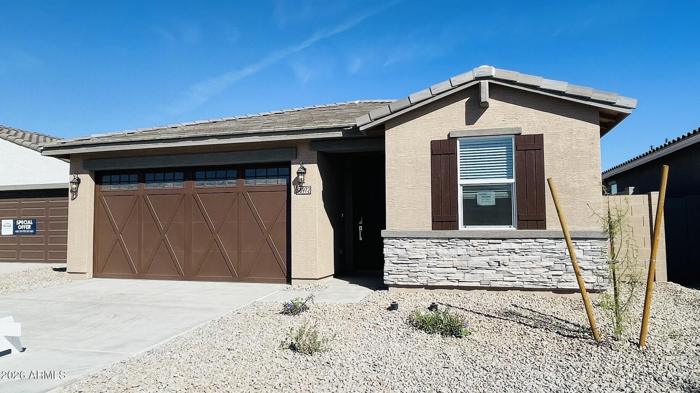 a front view of a house