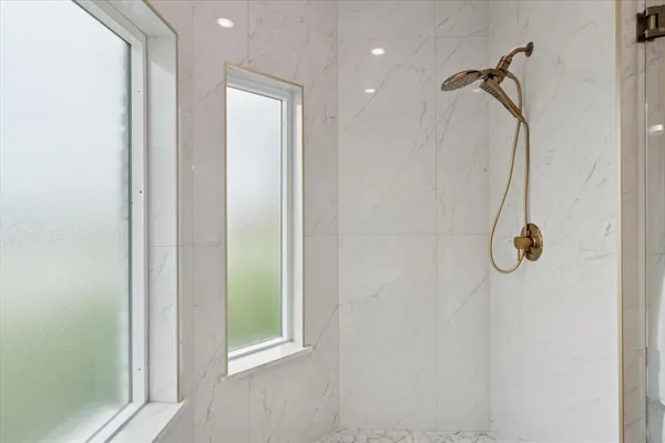 a bathroom with a shower