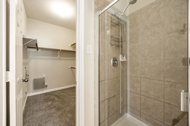 a bathroom with a shower