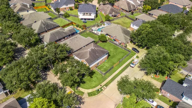 an aerial view of a house