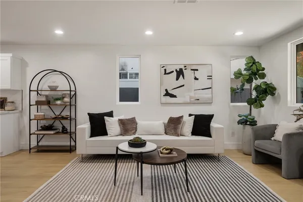 a living room with furniture