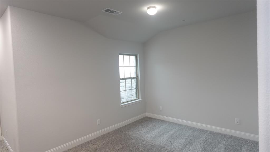 824 Heart Reef Road Plano, TX 75075 - Photo 13 of 19 Neutral wall paint, ceiling-mounted light fixture, single window, and gray carpet flooring