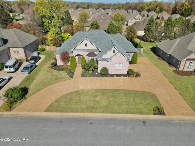 an aerial view of a house
