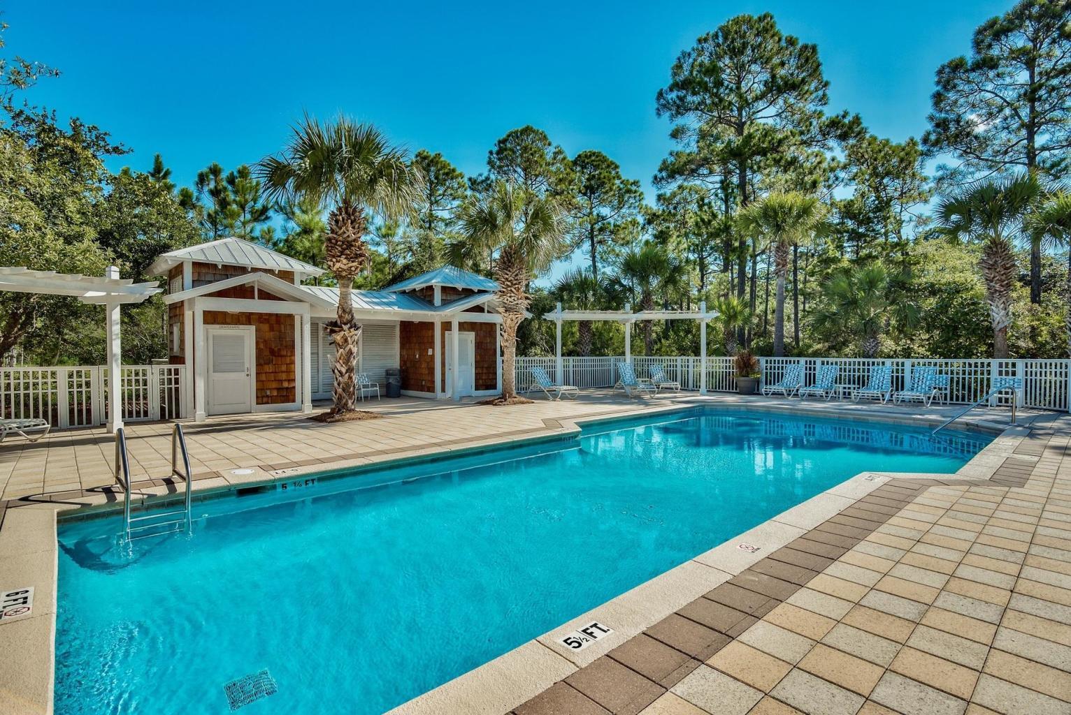 18 North Andalusia Avenue Santa Rosa Beach, FL 32459 - Photo 6 of 22 swimming pool view with a garden space