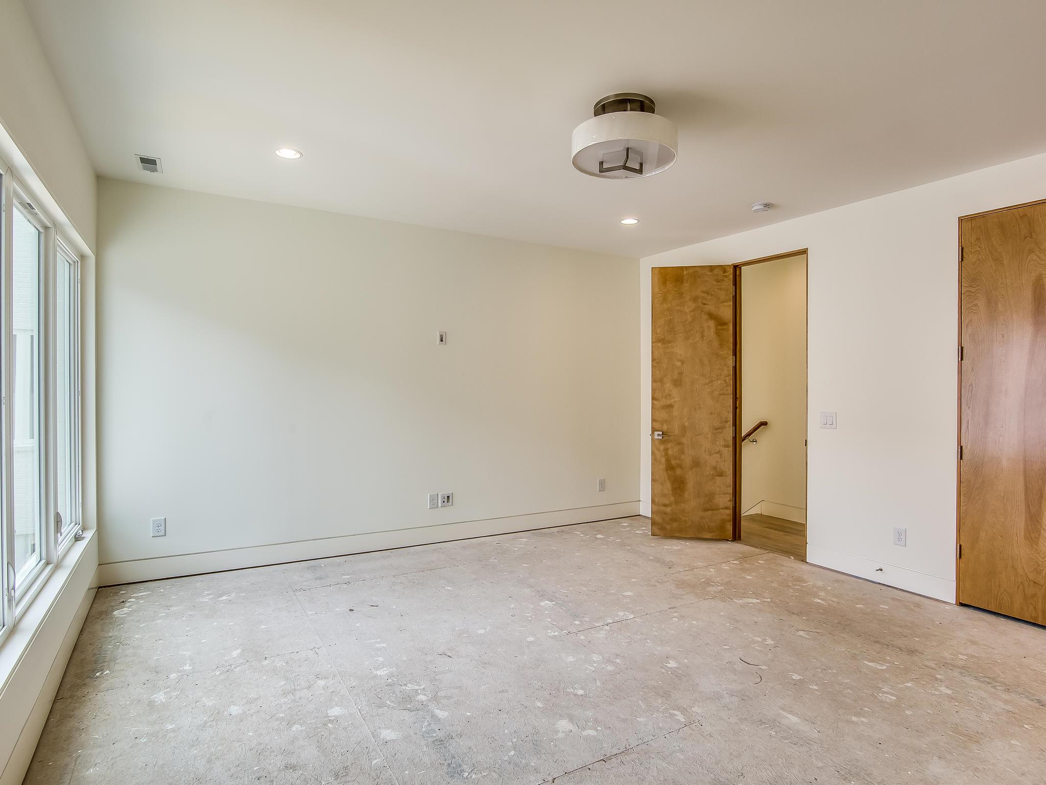 3419 A Hopkins Street Nashville, TN 37215 - Photo 15 of 22 2nd floor master bed; floors left incomplete to allow a buyer to choose carpet or upgrade to hardwood