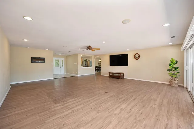a view of a livingroom with a flat screen tv