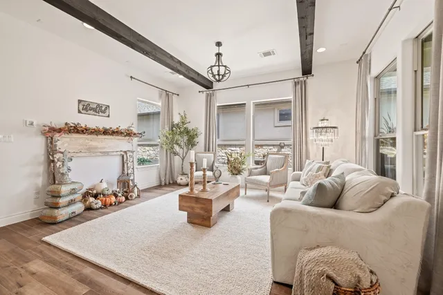 a living room with furniture