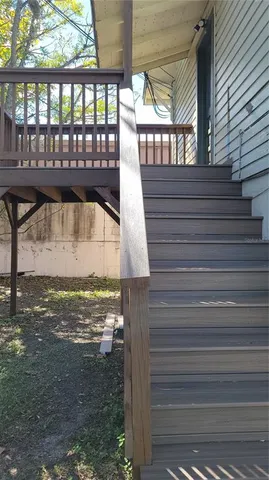 a view of a balcony with an outdoor space