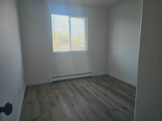 an empty room with a window