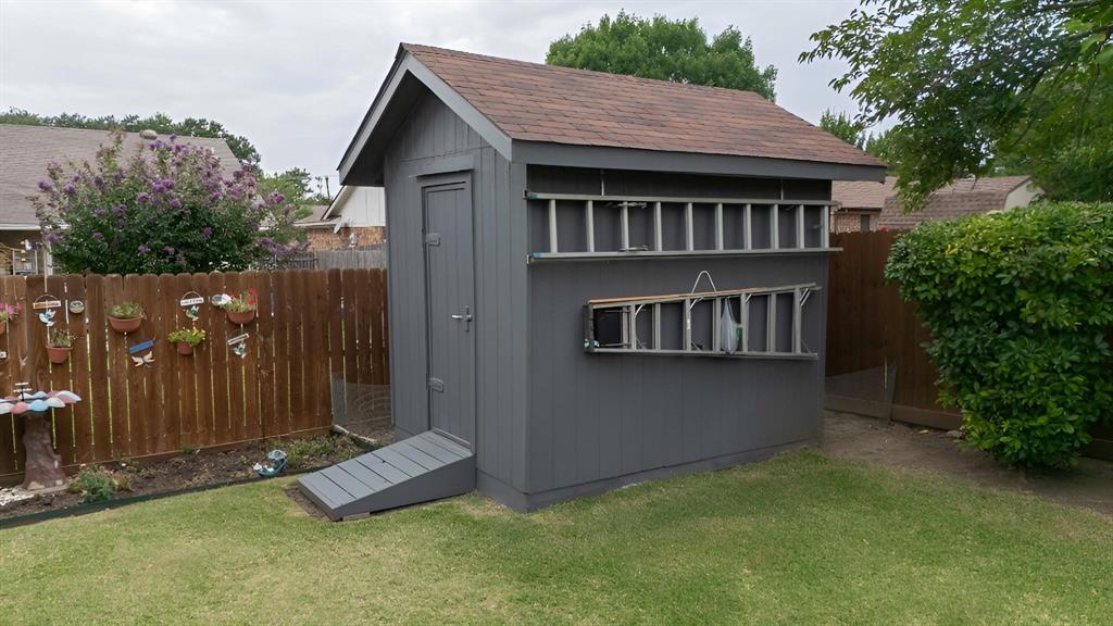 7613 Clover Lane Watauga, TX 76148 - Photo 31 of 36 View of shed with a fenced backyard