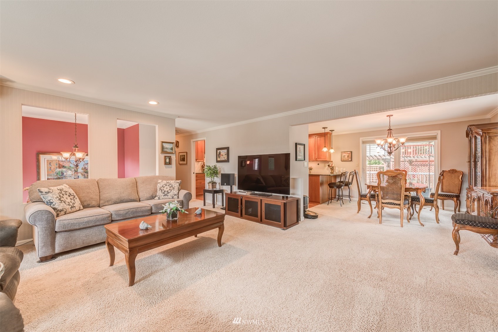 213 155th Place Southeast Bothell, WA 98012 - Photo 3 of 37 a living room with furniture and a flat screen tv