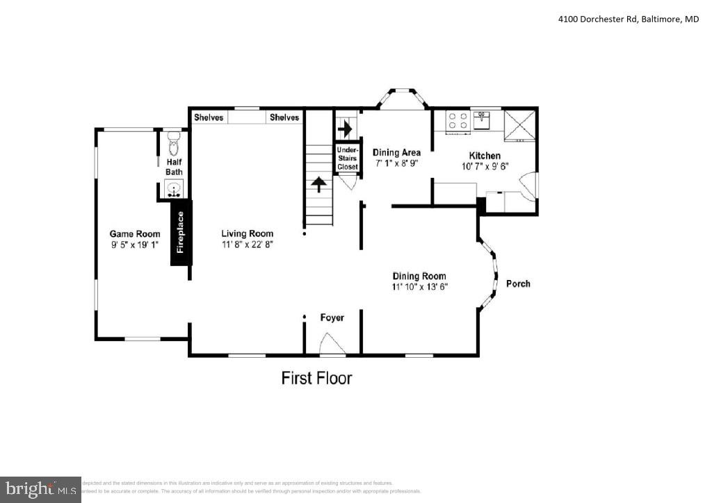 4100 Dorchester Road Baltimore, MD 21207 - Photo 36 of 37 Main Level Floor Plan
