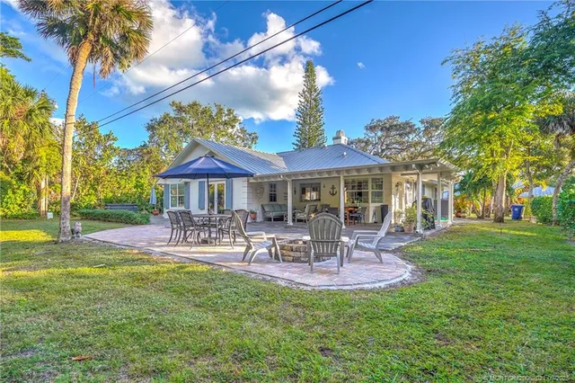 a view of a lake with a big yard